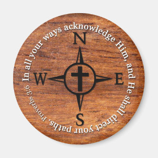 Proverbs 3:6 Direct Your Paths Bible Verse Compass Magnet