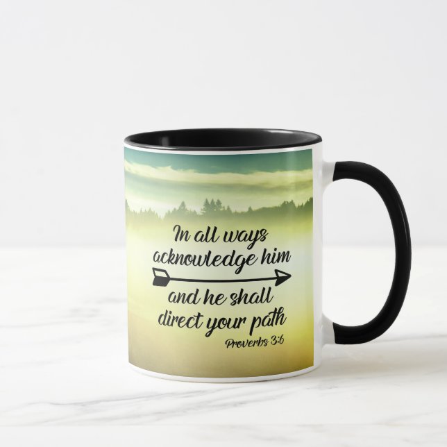 Proverbs 3:6 He shall direct your path Bible Verse Mug (Right)