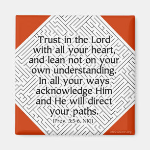 Proverbs 3v5-6 - Trust in the Lord Magnet