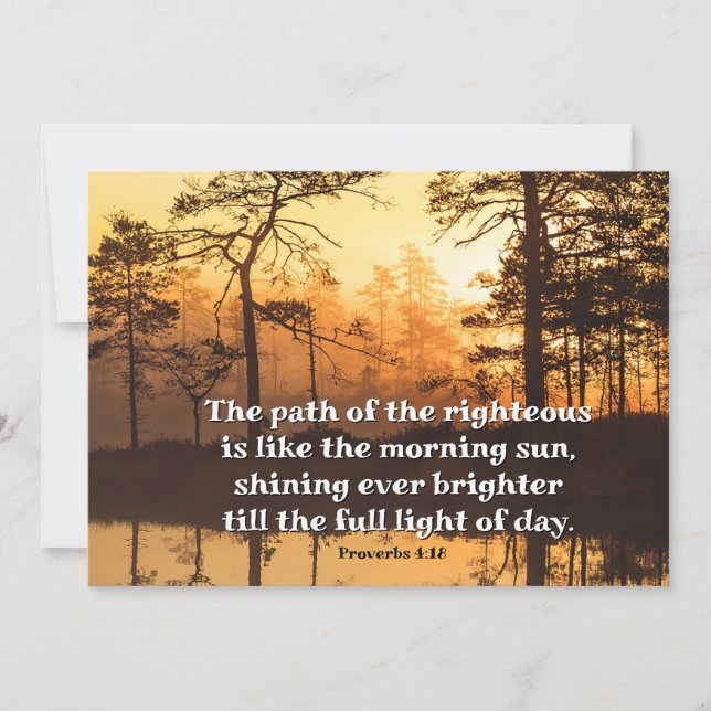 Proverbs 4:18 Path of the Righteous Bible Flat Card (Front)