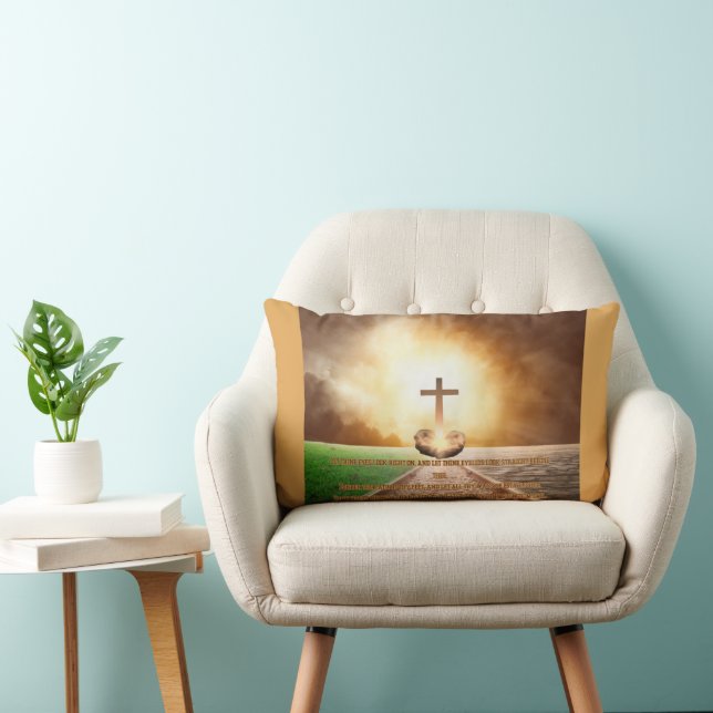 Proverbs 4:25-27 Cozy Bible Verse Lumbar Pillow (Chair)