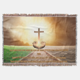 Proverbs 4:25-27 Cozy Bible Verse Throw Blanket