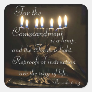 Proverbs 6:23 square sticker