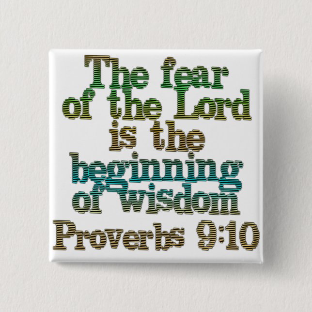 Proverbs 9:10 2 inch square button (Front)