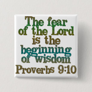 Proverbs 9:10 2 inch square button