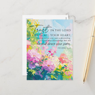 Proverbs 9:10 The fear of the Lord Abstract Floral Holiday Postcard