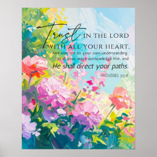 Proverbs 9:10 The fear of the Lord Abstract Floral Poster