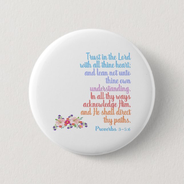 Proverbs Bible Verse 2 Inch Round Button (Front)