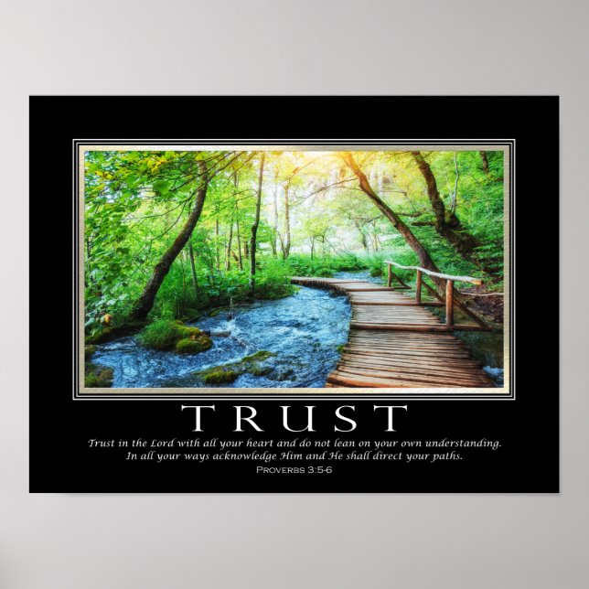 Proverbs Bible Verse Trust Inspirational Poster (Front)