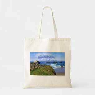 Proverbs Ocean Path Bible Tote Bag