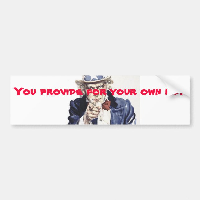 Provide for your own kid bumper sticker (Front)