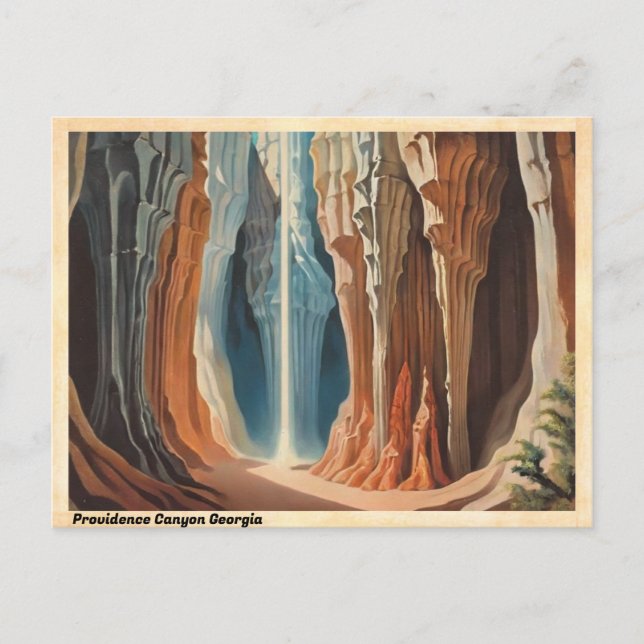  Providence Canyon Georgia Vintage Travel Postcard (Front)