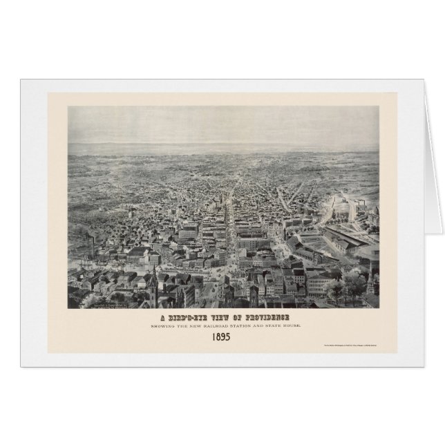 Providence, carte panoramique de RI - 1894 (Devant horizontal)