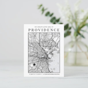 Providence City Map + Location Marker Postcard