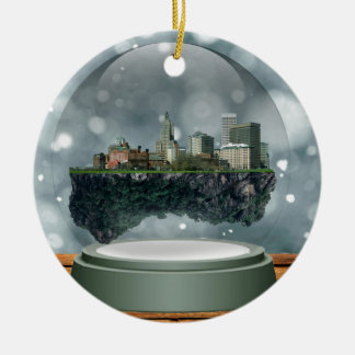 Providence Island Snow Globe Ceramic Ornament
