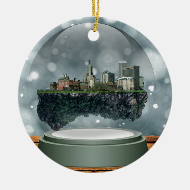 Providence Island Snow Globe Ceramic Ornament (Front)