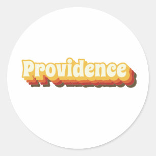 Providence Retro Vintage Text Classic Round Sticker