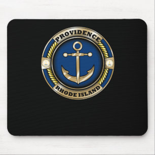 Providence Rhode Island Anchor Emblem Sticker Mouse Pad