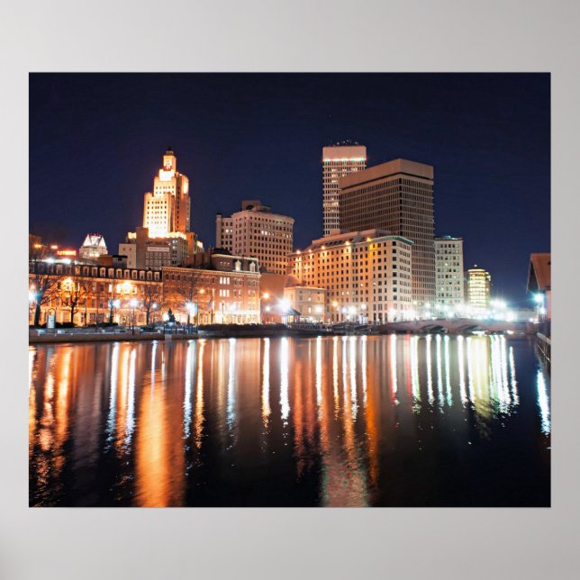 Providence, Rhode Island at night Poster (Front)
