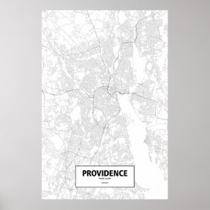 Providence, Rhode Island (black on white) Poster