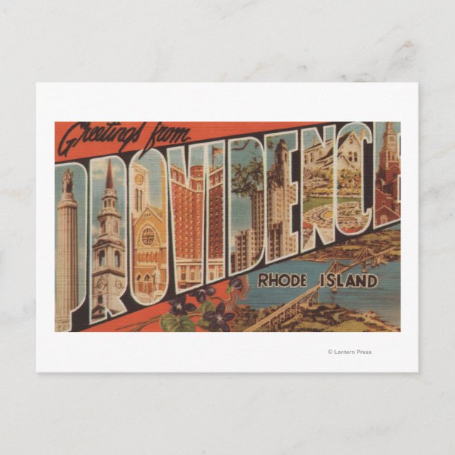 Providence, Rhode Island - Large Letter Scenes 2 Postcard (Front)