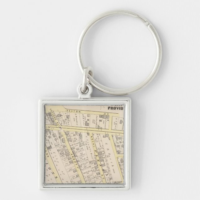 Providence Rhode Island Map 2 Keychain (Front)