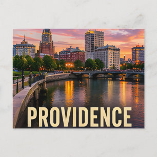 Providence Rhode Island Riverfront Travel Gift Postcard