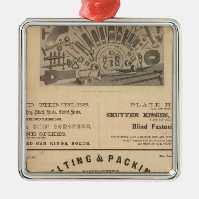 Providence Tool and Forge and Nut Company Metal Ornament (Front)