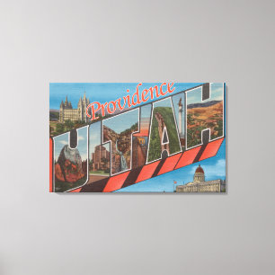 Providence, Utah - Large Letter Scenes Canvas Print