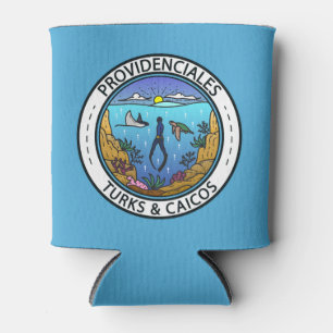 Providenciales Turks and Caicos Scuba Badge Can Cooler