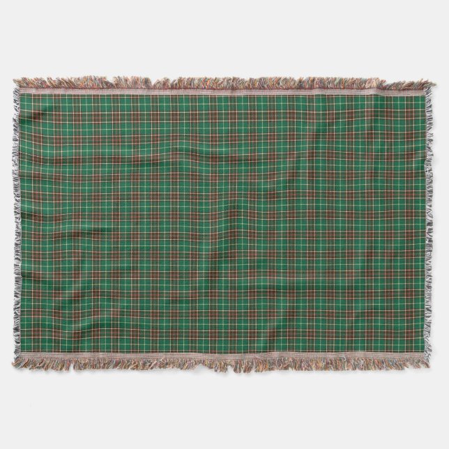 Province of Newfoundland Canada Tartan Throw Blanket (Front)