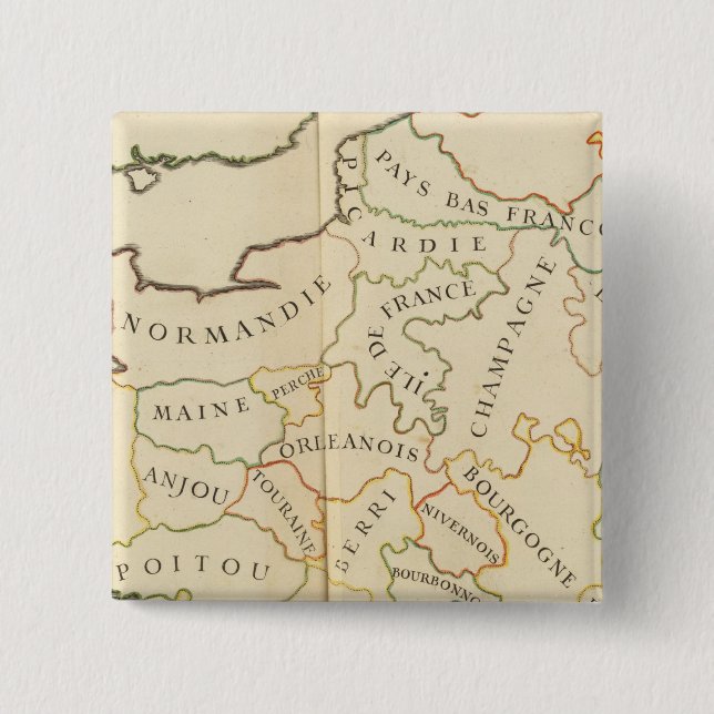 Provinces, France 2 Inch Square Button (Front)
