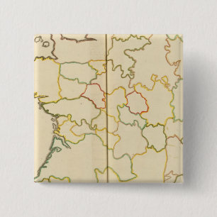Provinces, France Outline 2 Inch Square Button