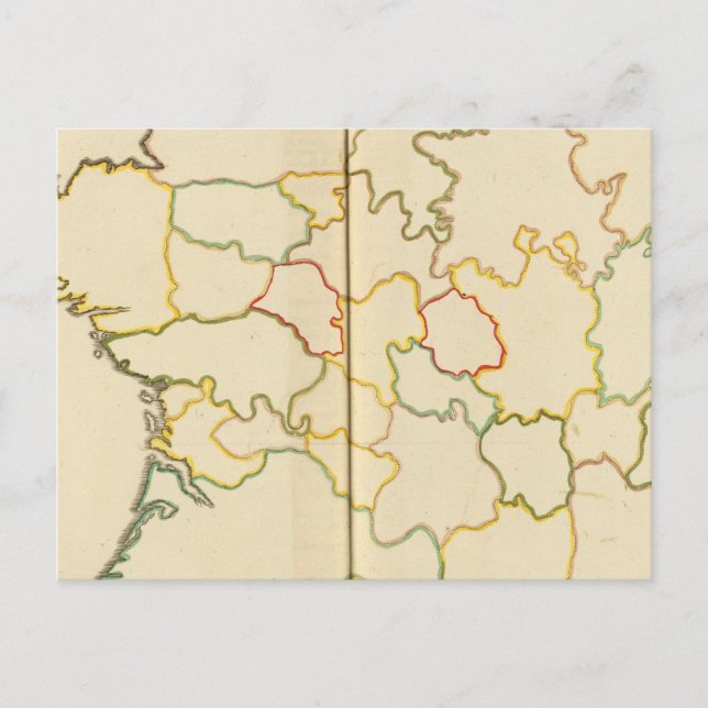 Provinces, France Outline Postcard (Front)