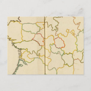 Provinces, France Outline Postcard