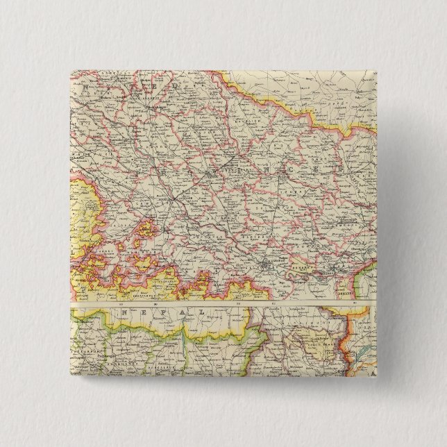 Provinces of the Lower Ganges 2 Inch Square Button (Front)