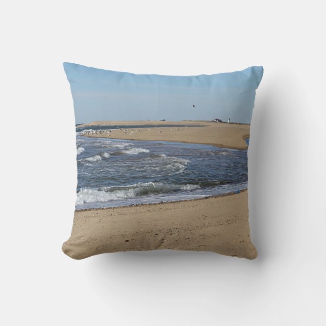 Provincetown Beach Throw Pillow (Front)