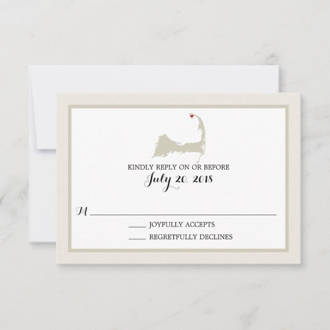 Provincetown Cape Cod | Wedding RSVP Card (Front)