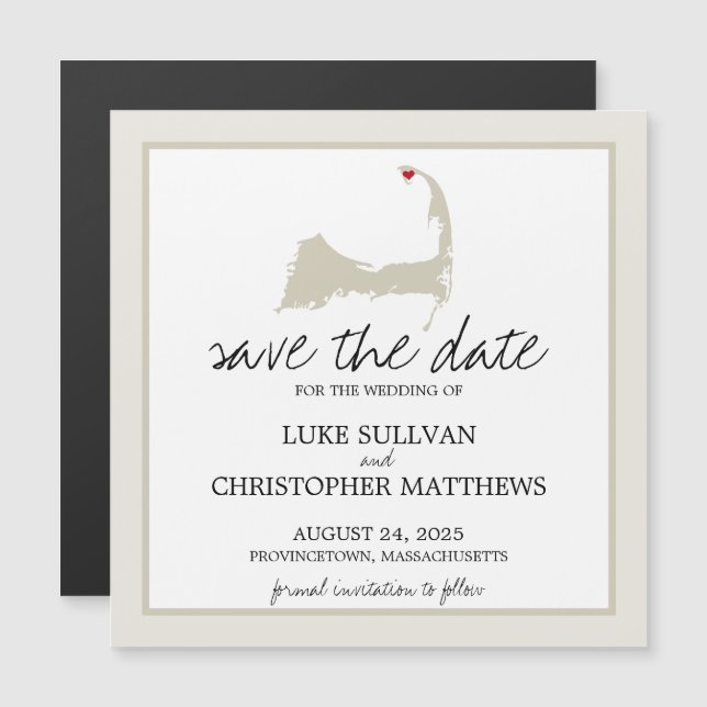 Provincetown Cape Cod Wedding Save the Date Magnetic Invitation (Front/Back)