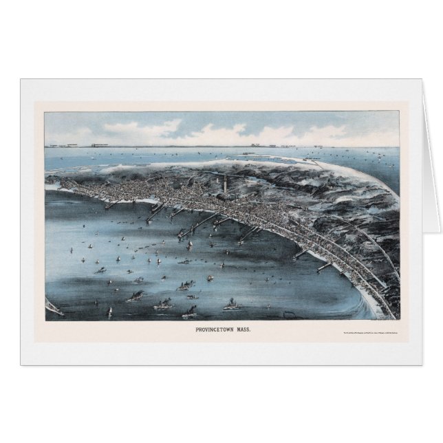 Provincetown, carte panoramique de mA - 1910 (Devant horizontal)