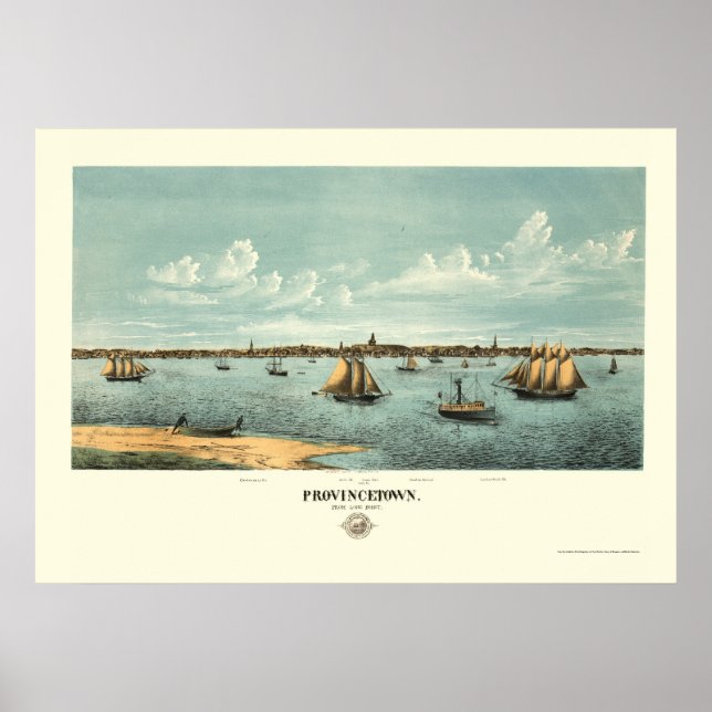 Provincetown, MA Panoramic Map - 1877 Poster (Front)