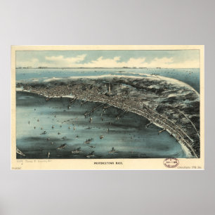 Provincetown Mass. 1910 Antique Panoramic Map Poster