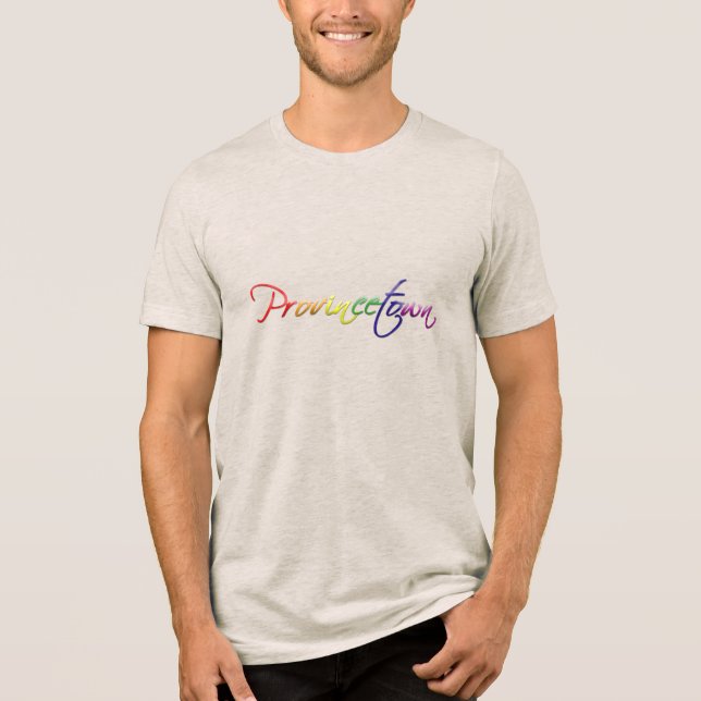 Provincetown Rainbow Colours Tri-Blend Shirt (Front)
