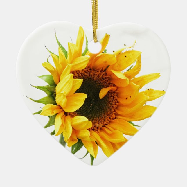 Provincetown Sunflower Ceramic Ornament (Front)
