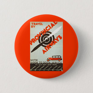 Provincial Airways 2 Inch Round Button