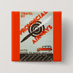 Provincial Airways 2 Inch Square Button