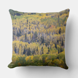 Provo River and aspen trees Throw Pillow