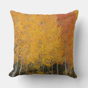 Provo River and aspen trees Throw Pillow