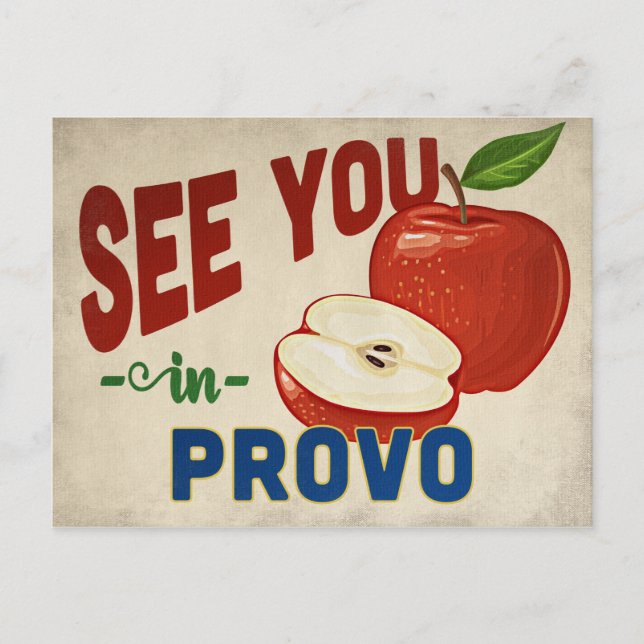 Provo Utah Apple - Vintage Travel Postcard (Front)