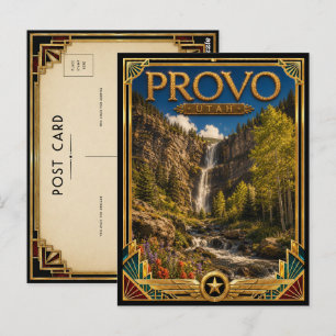 Provo Utah Vintage Art Deco Golden Age Postcard